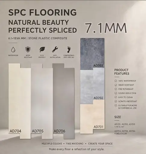 Concrete Cement SPC FLOOR 7.1MM 1