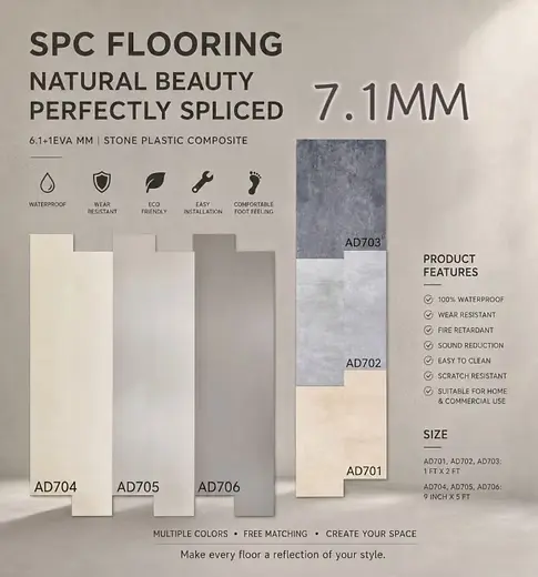 Micro Cement SPC FLOOR 7.1MM 1