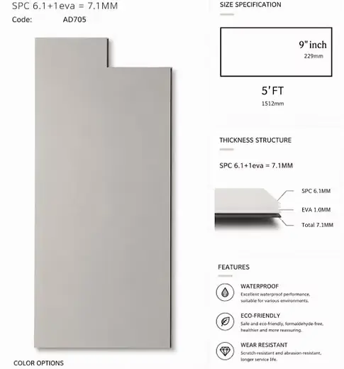 Micro Cement SPC FLOOR 7.1MM 3