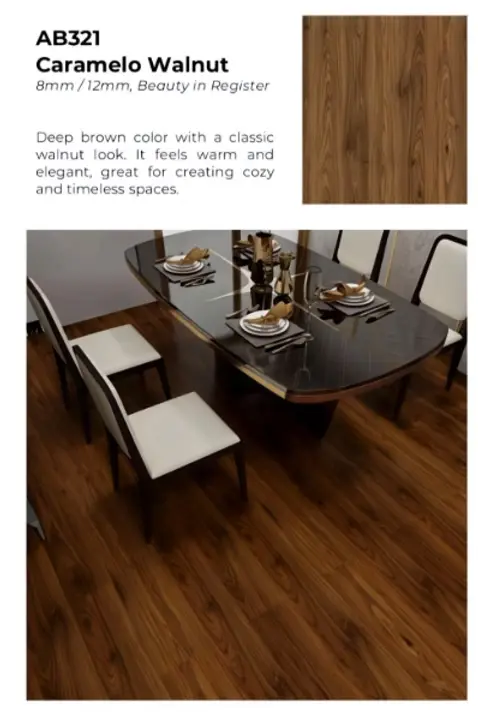 AB321-BIR CARAMELO WALNUT, 12MM, AESTHETIC COLLECTION AC4 1
